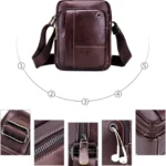 BAIGIO Bolso Bandolera Hombre de Cuero Pequeña Vintage Crossbody Bag Casual accesorios