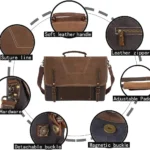 NEWHEY Bolsa mensajero maletín hombre vintage accesorios 2