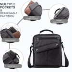 SPAHER Bandolera Grande para Hombre de Cuero Mariconeras Man Bag detalles 2